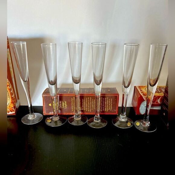Canton Delicate Ginger Liqueur Cordial Stem Glass With Original Box 6pc - Picture 1 of 6